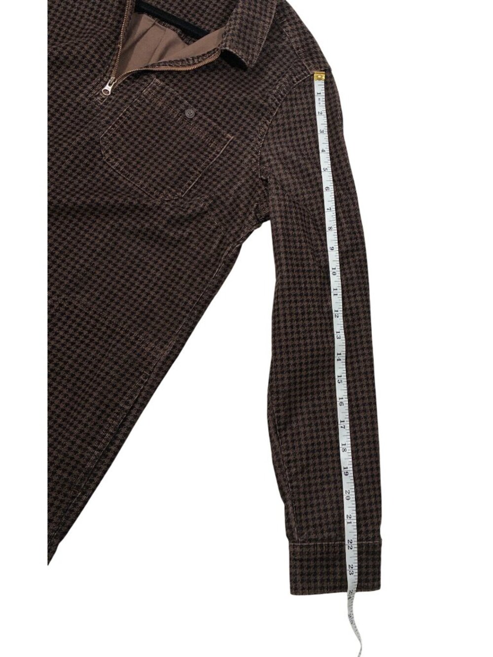 Toad&Co Cruiser Corduroy Popover Dress Houndstooth Brown LS organic Size M Gorpc - Picture 9 of 9